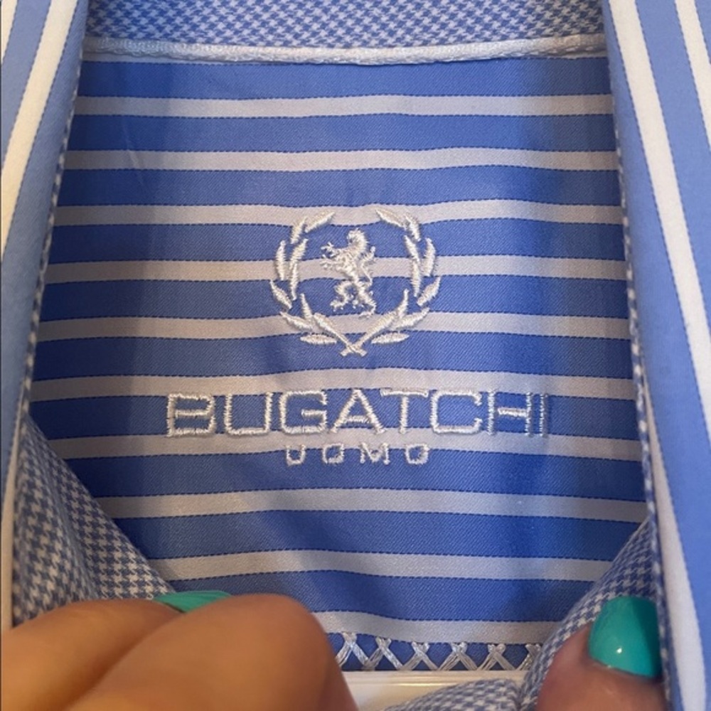Bugatchi Uomo Collared Button Down Dress Shirt Si… - image 6